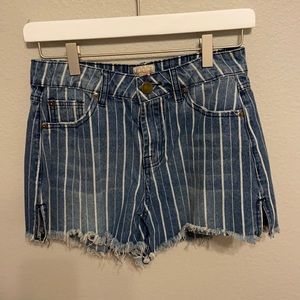 GB striped jean shorts